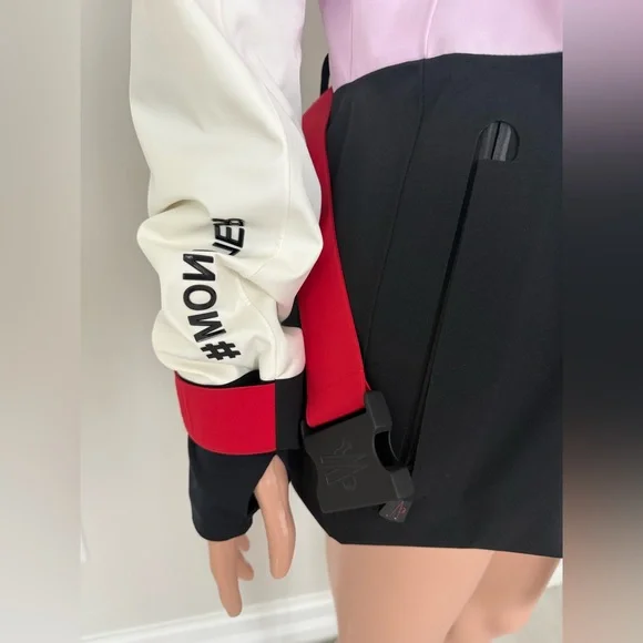 Moncler Grenoble Hainet Women's White, Pink, Black, and Red Ski Jacket